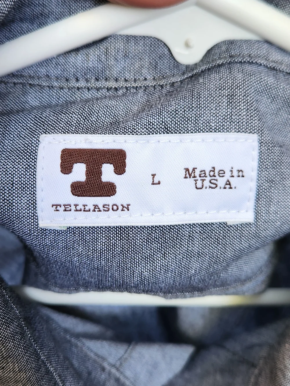 🔥 Tellason Lightweight Chambray Button-Up Work Shirt – Made in USA – Size Large - Picture 3 of 5